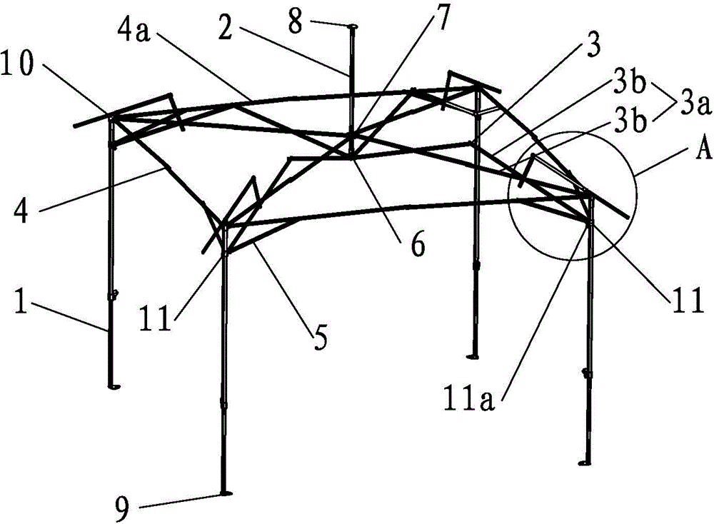 Water accumulation preventing high-top tent