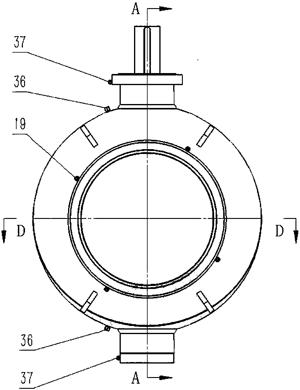 A new type of ball valve opening and closing part and its spherical monoclinic weld seam fully welded ball valve