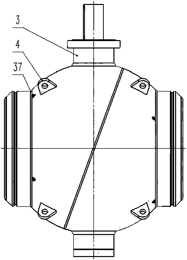 A new type of ball valve opening and closing part and its spherical monoclinic weld seam fully welded ball valve