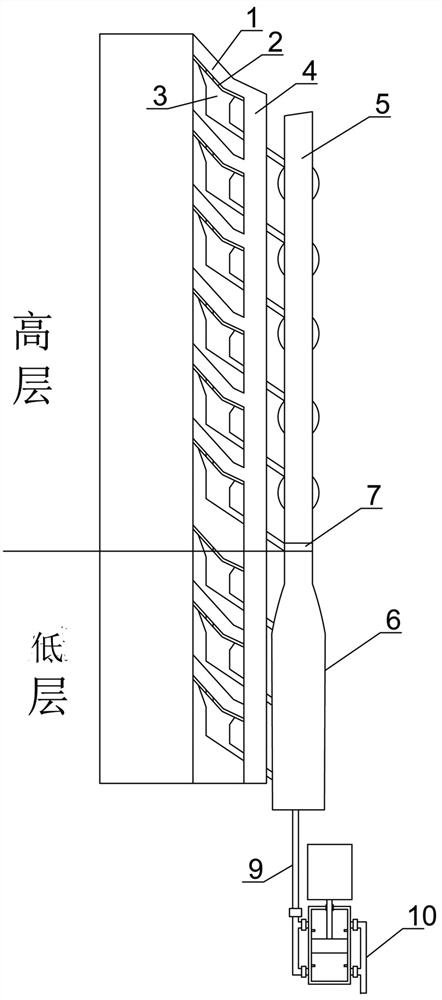 High-rise building community flushing power generation system