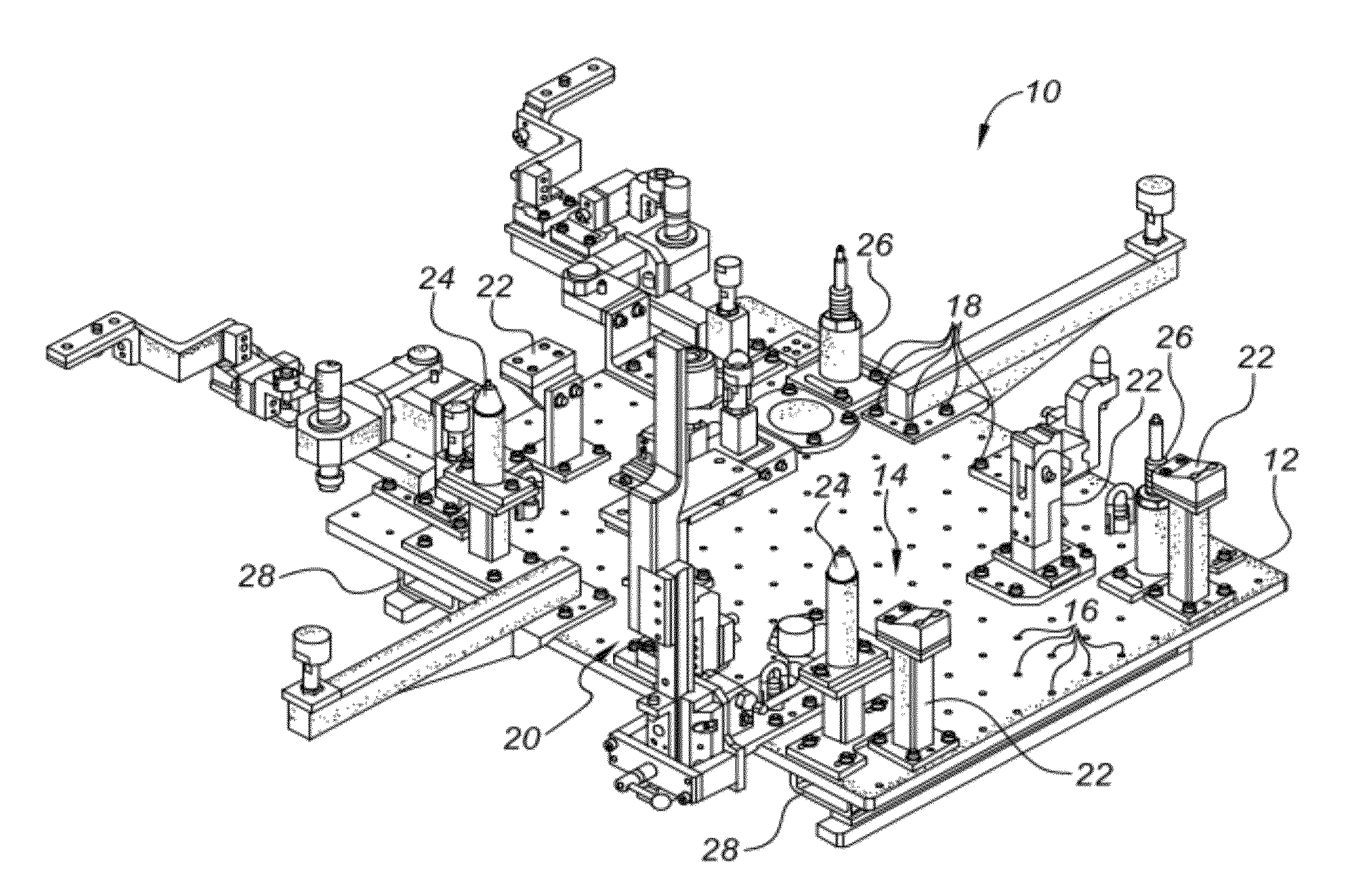 Flexible support assembly for vehicle tooling plates