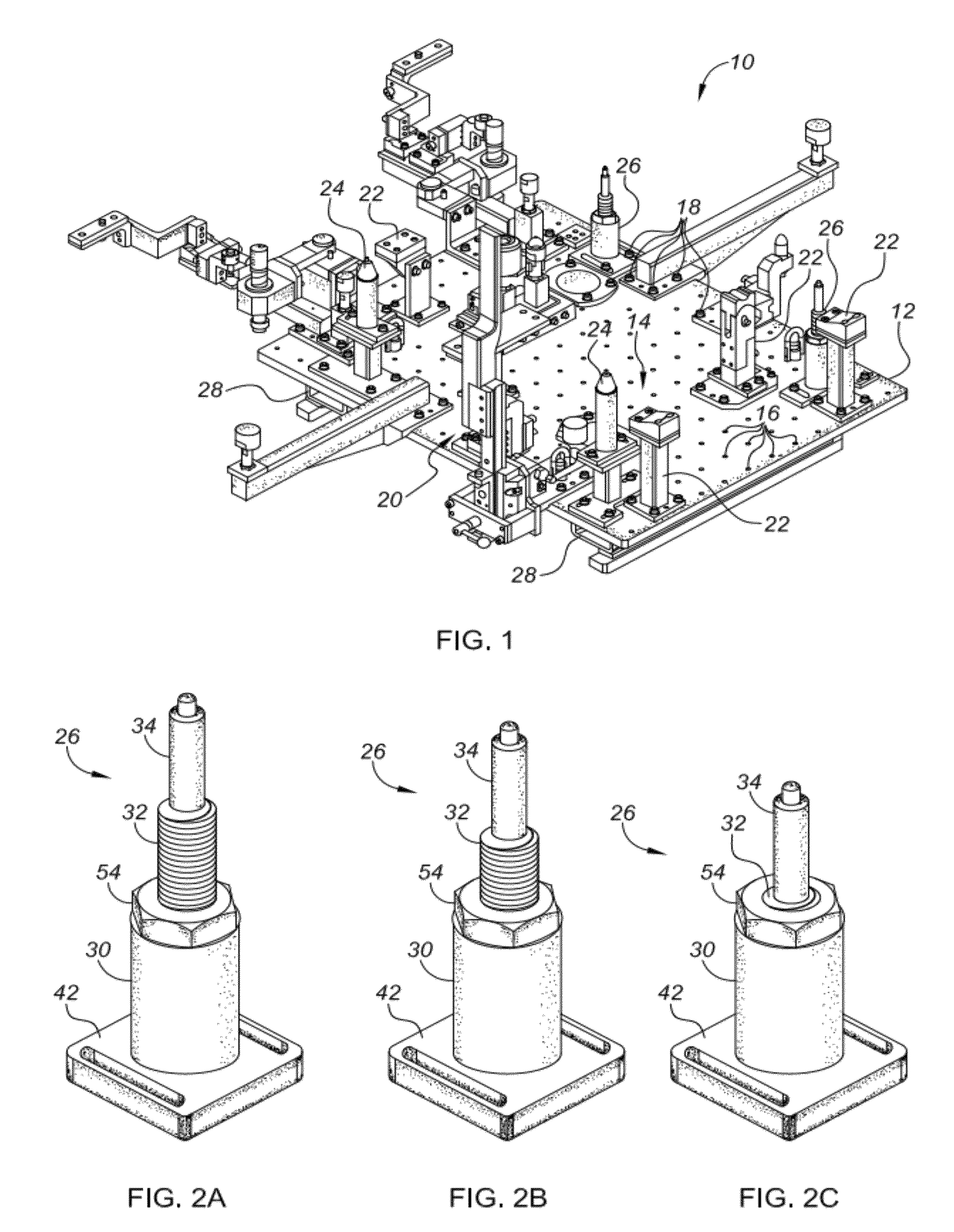 Flexible support assembly for vehicle tooling plates