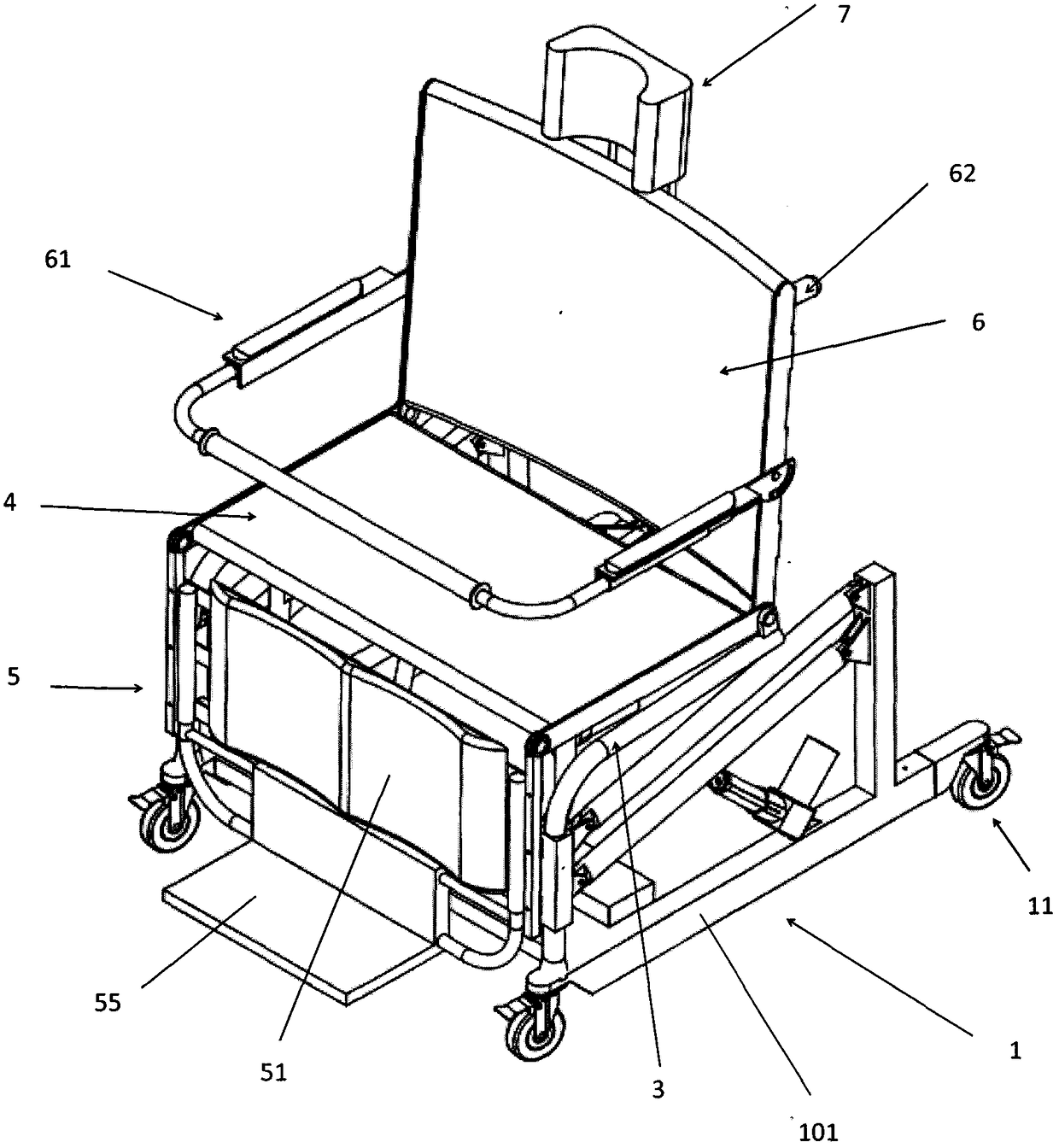 Multifunctional bath chair suitable for high-weight patient