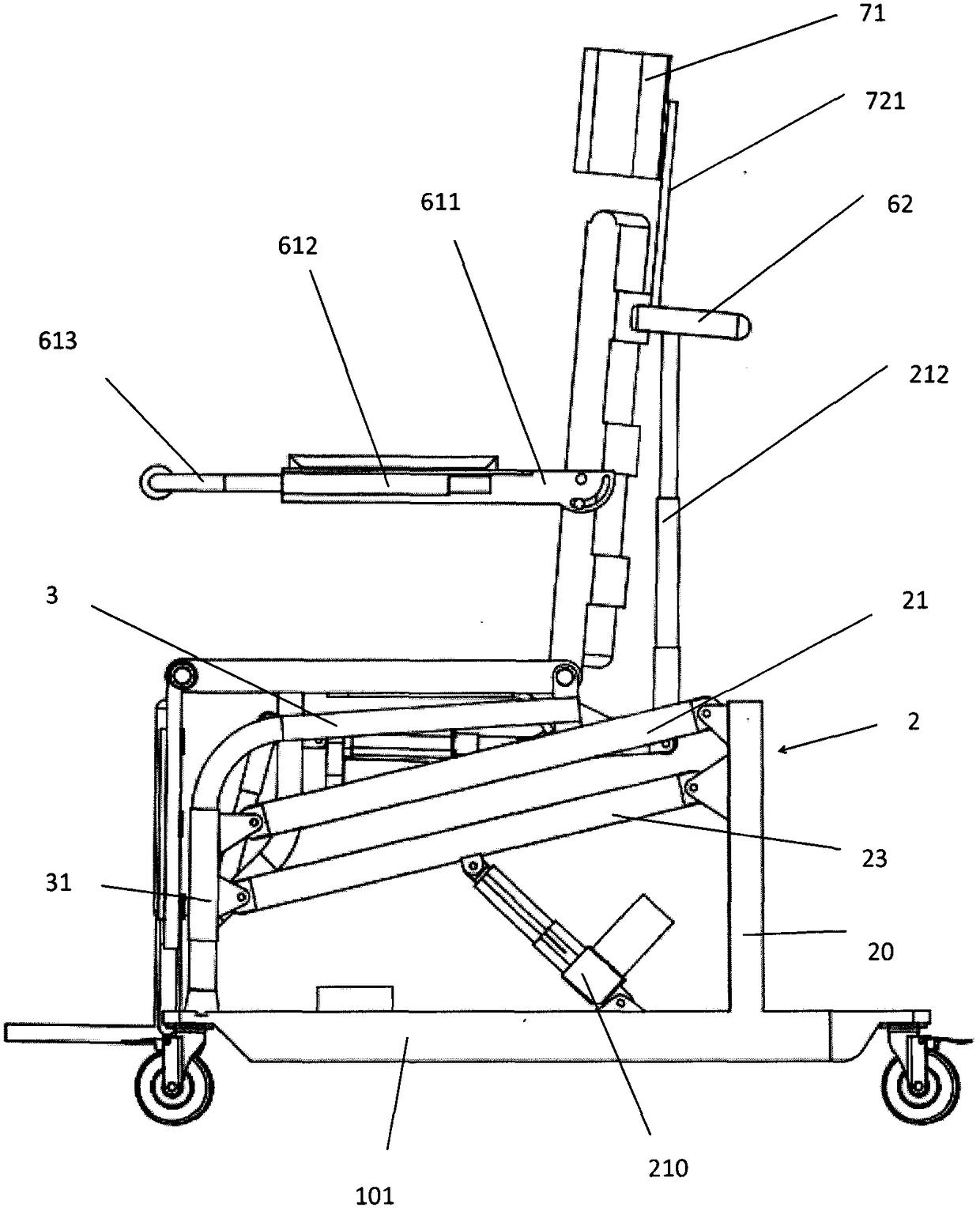 Multifunctional bath chair suitable for high-weight patient