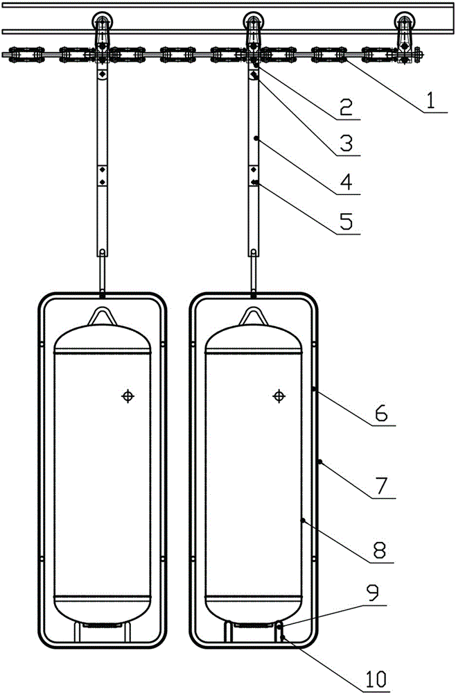 Automatic water heater inner container spray pickling pretreatment method and basket special for work-pieces