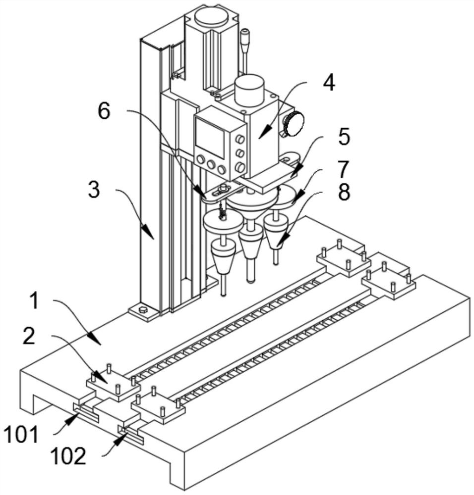 Bench drilling equipment for multi-station machining without loading and unloading drill bits