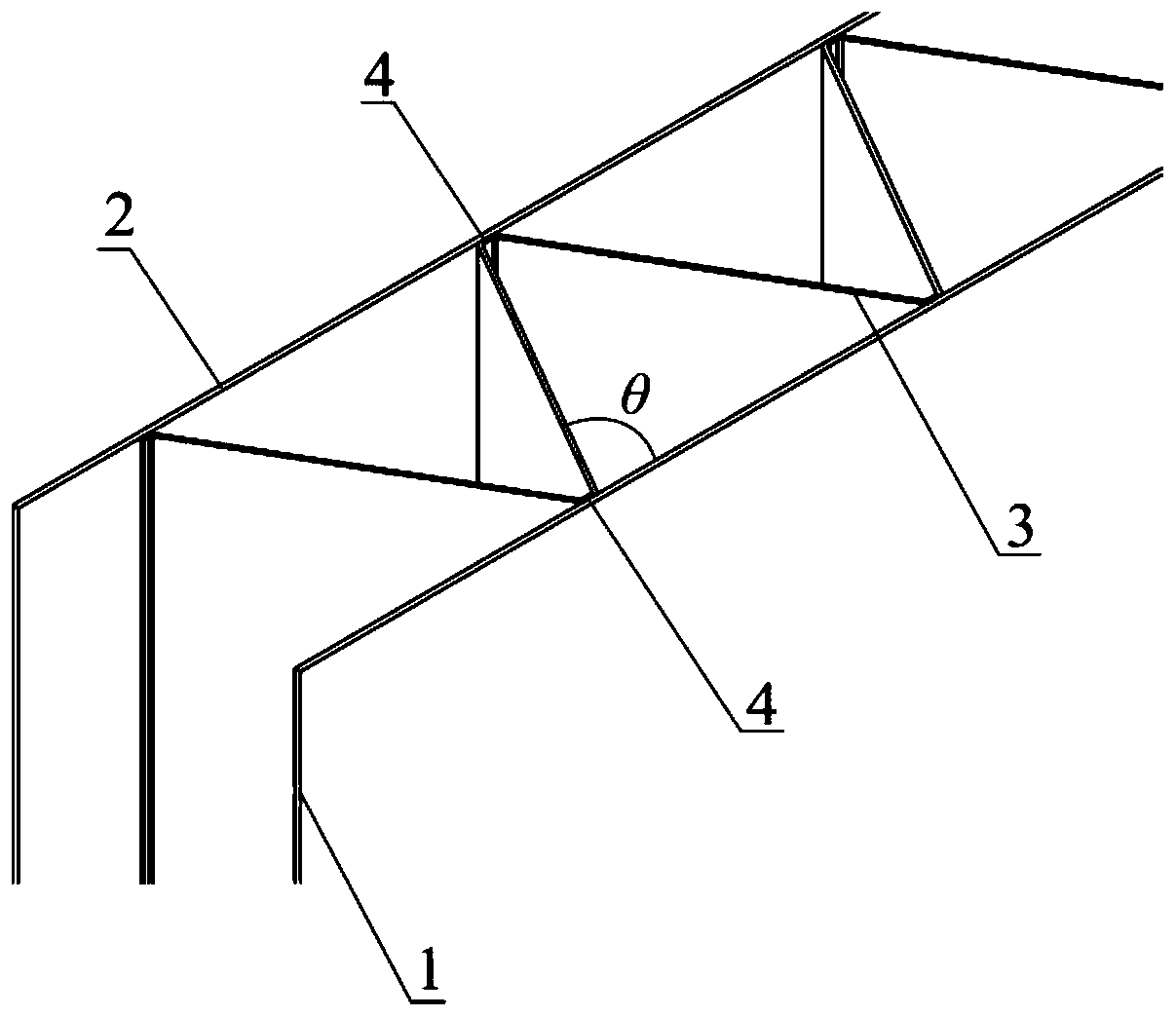 A hangar door structure with anti-icing function and its manufacturing process