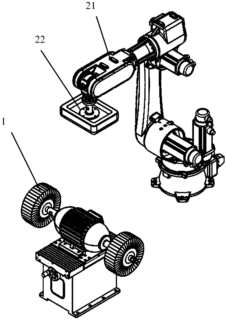 Pressure-controllable industrial robot grinding and polishing system and grinding and polishing method