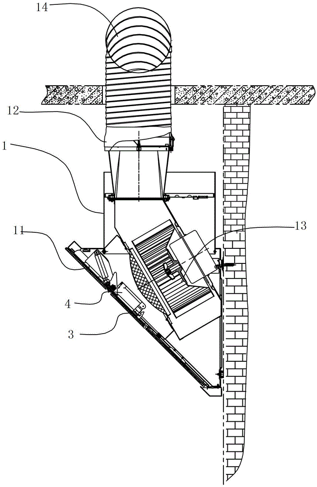 Locking device of smoke barrier at air inlet of range hood