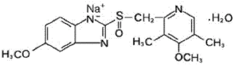 Omeprazole sodium freeze drying powder injection pharmaceutical composition for injection