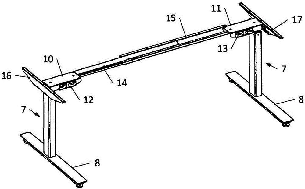 Supporting frame for a piece of furniture