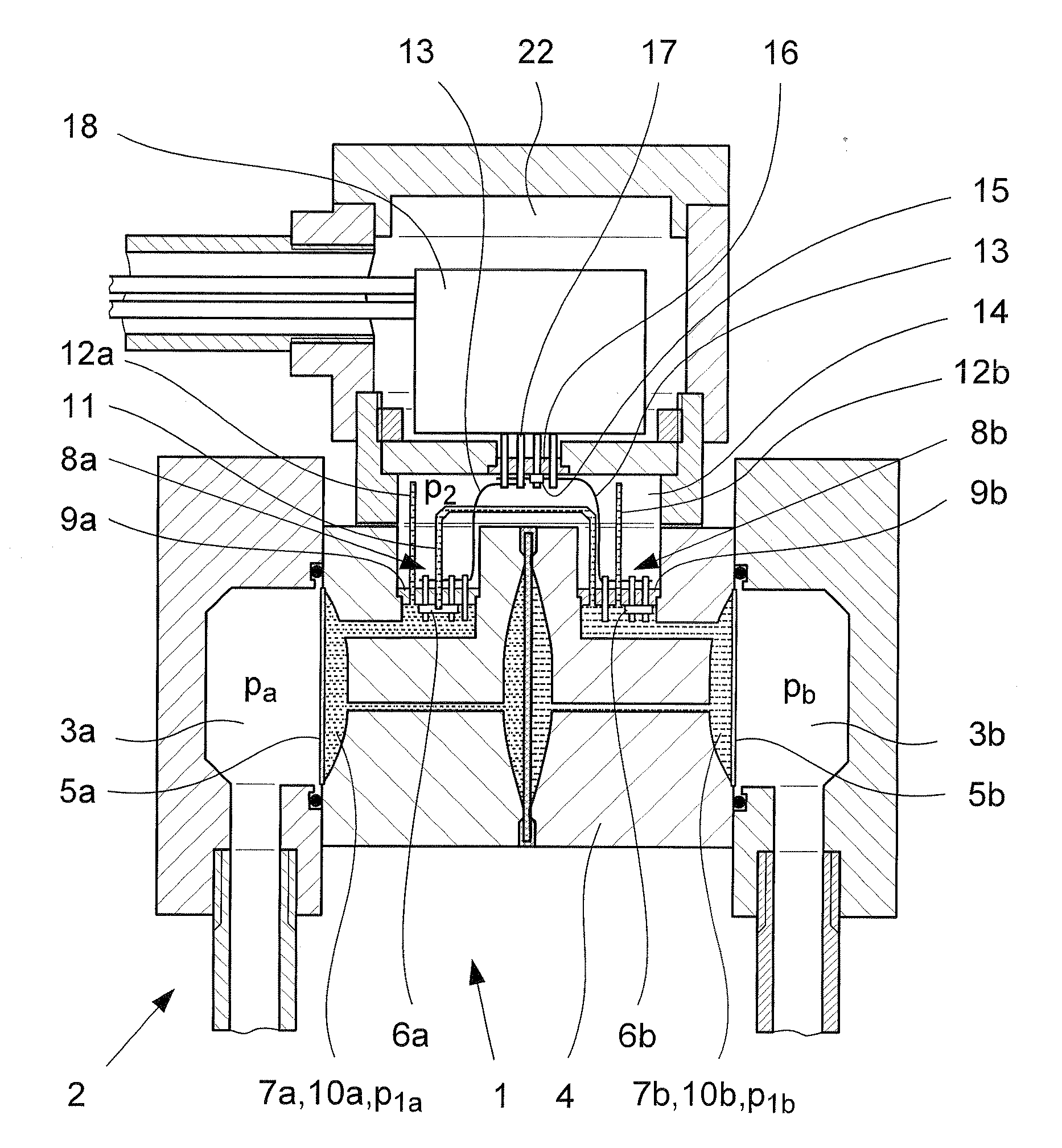 Pressure transducer and method for monitoring the state of a pressure transducer and pressure sensor