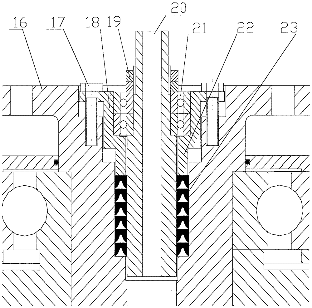 Built-in integrated water joint direction changing mechanism for single power, synchronous two-way mixing pile driver