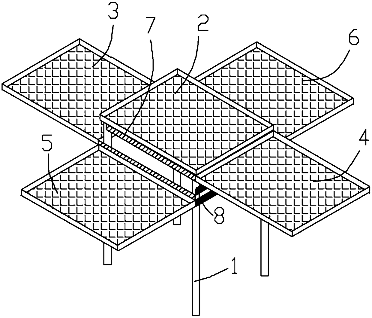 Multilayer agricultural planting frame