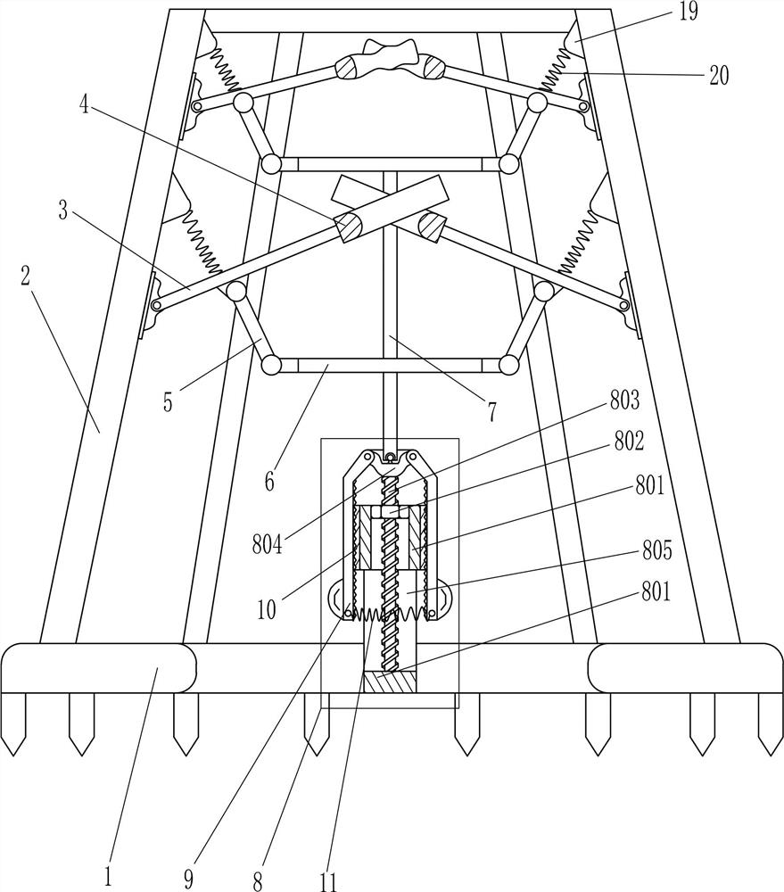 A garden tree planting support frame