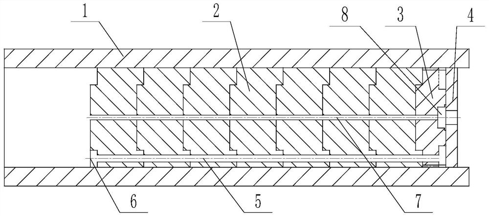 Combined balance body structure meeting stability of internal ballistic trajectory and assembling method thereof