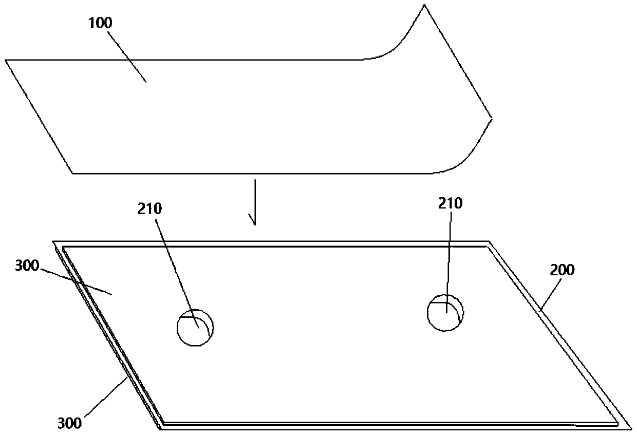 Dust-proof film for flat hole-containing part