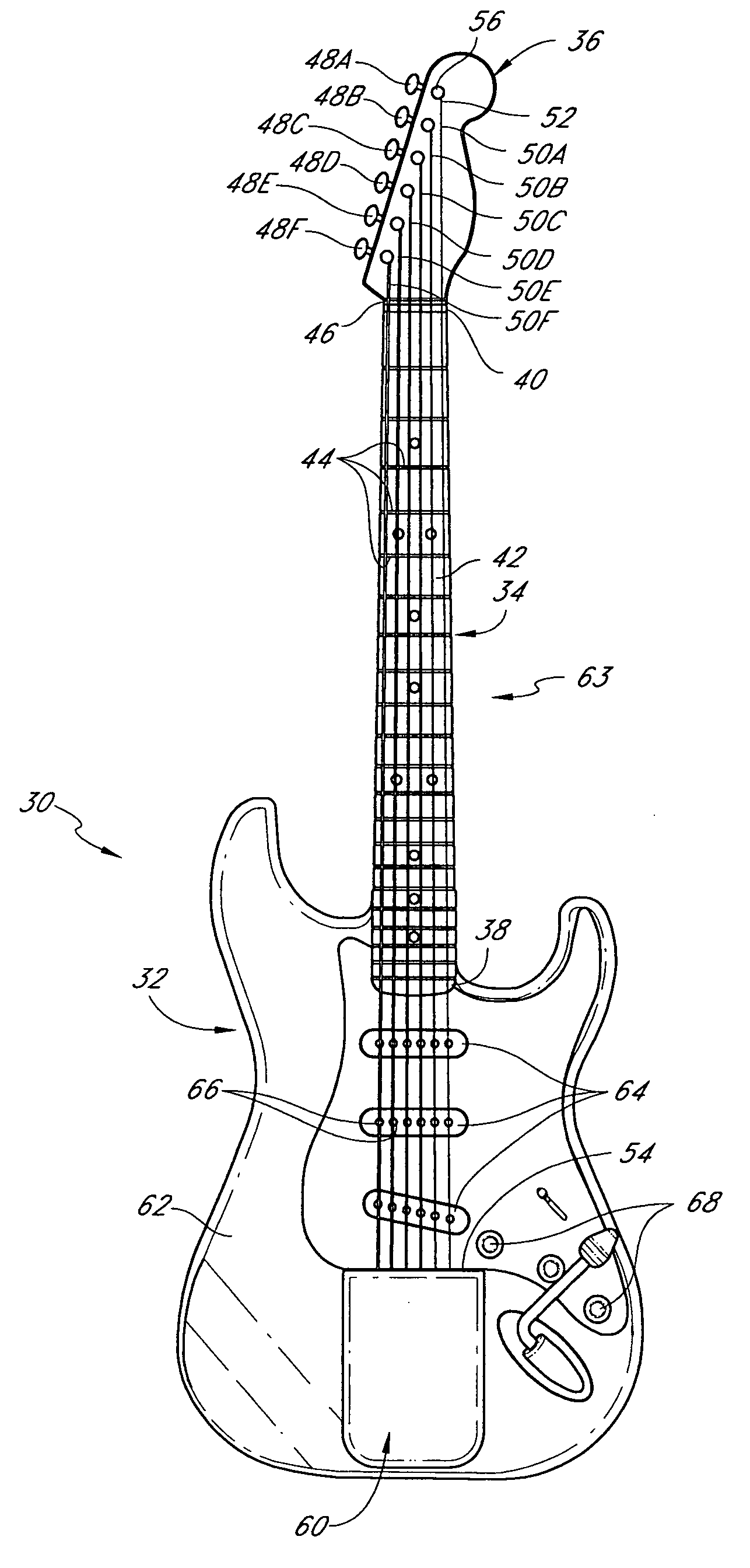 Stringed musical instrument using spring tension