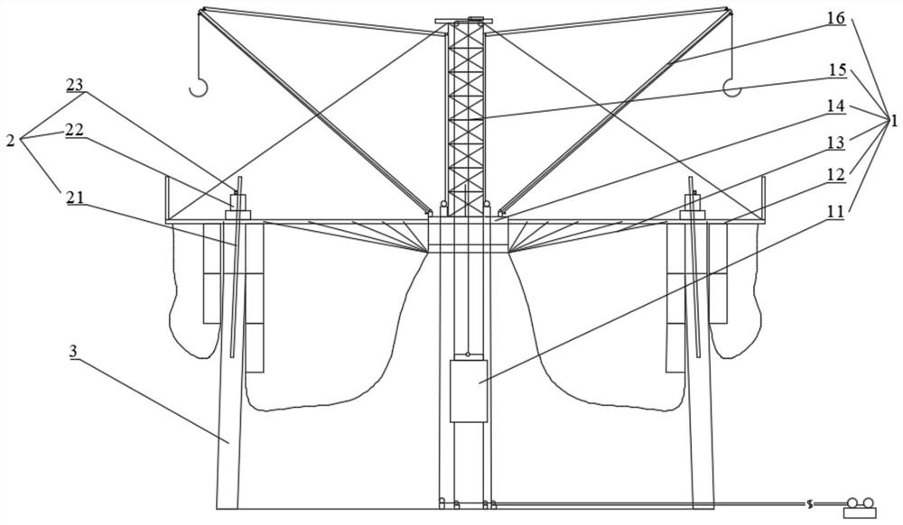 Chimney hydraulic formwork lifting device and construction method