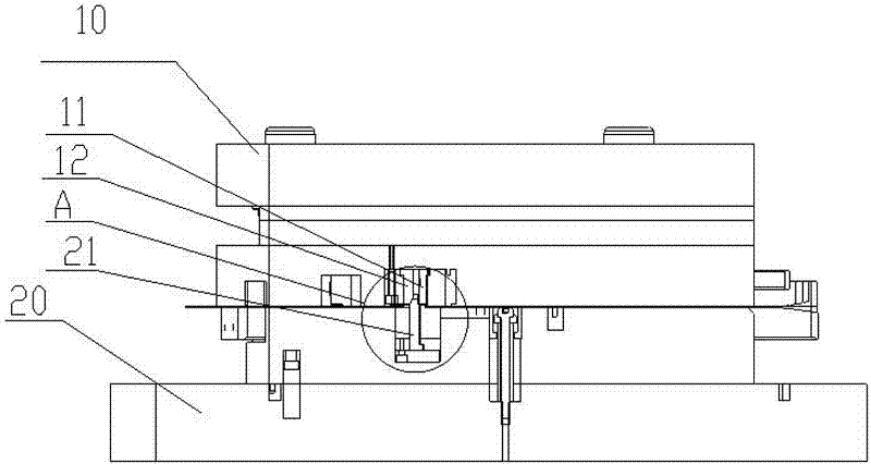 Bending molding structure for stamping mould