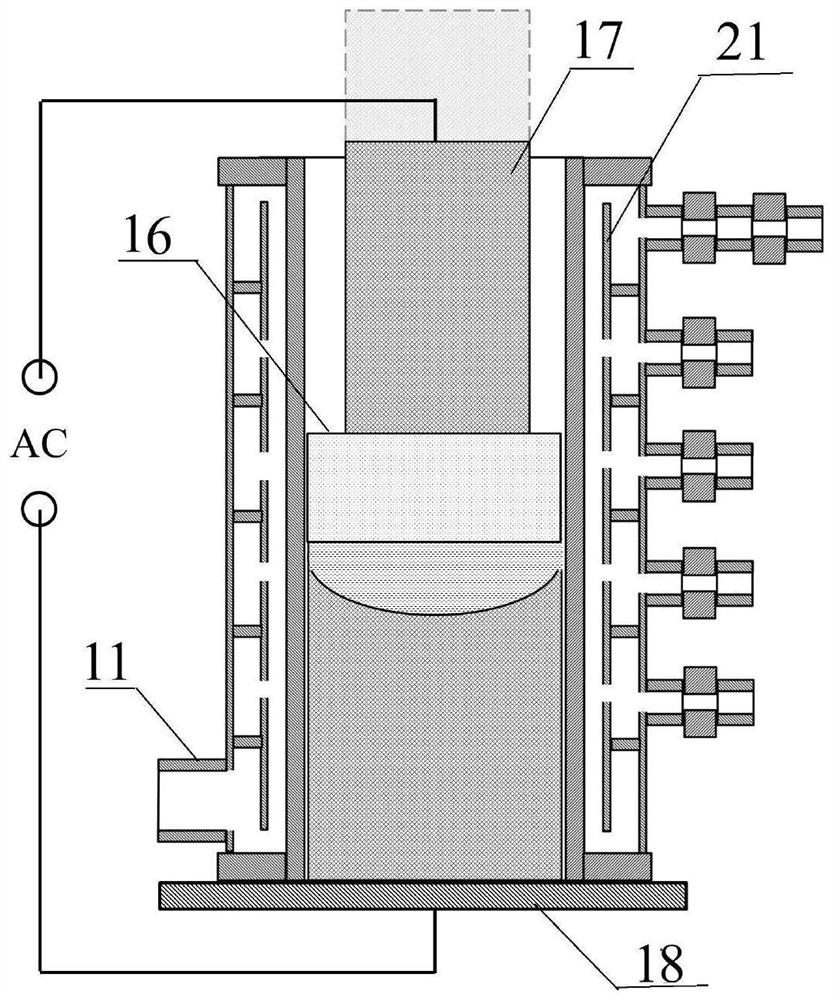 Method for carrying out electroslag remelting by using single-inlet multi-outlet type water-cooling crystallizer electroslag remelting device