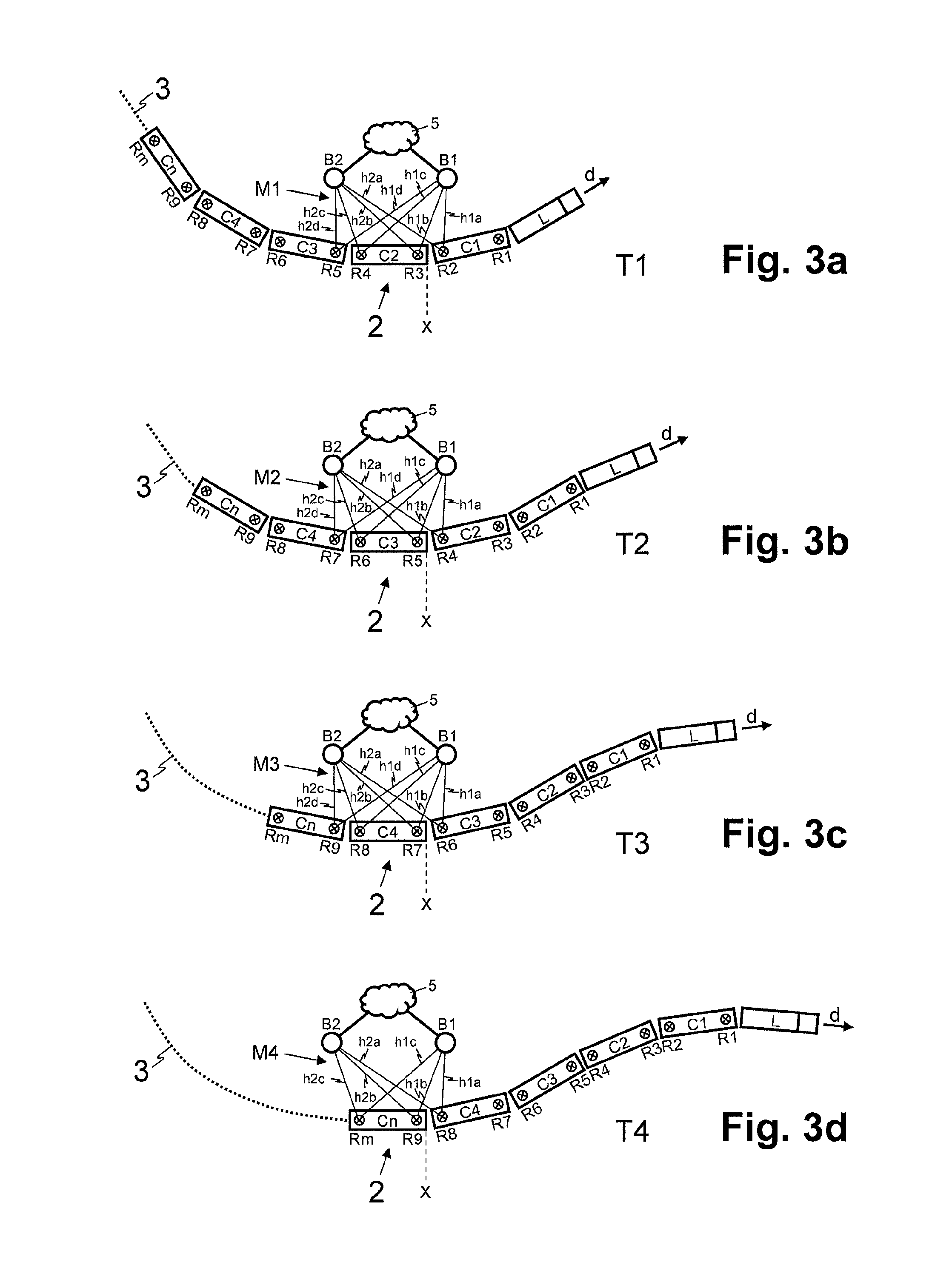 Establishing wireless communication between a train and base stations