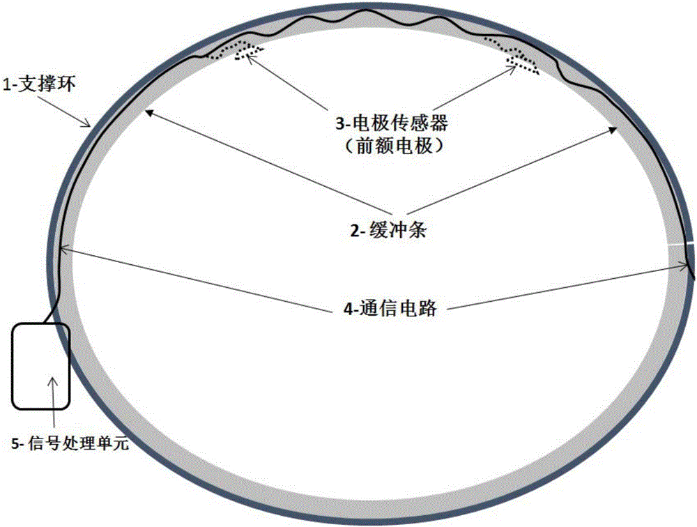 Head hoop for electroencephalographic biological signal collection