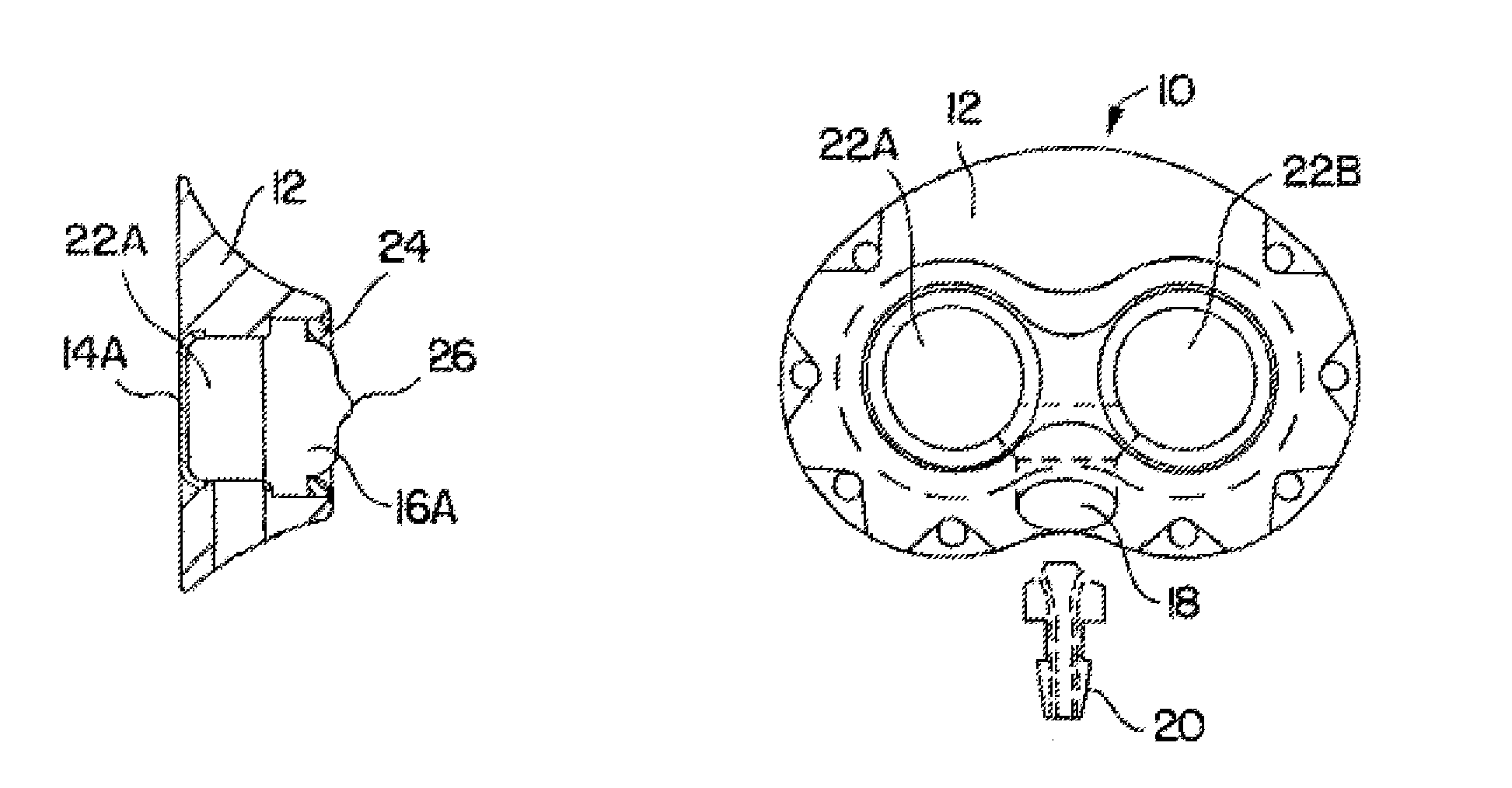 Implantable vascular access device with ceramic needle guard insert