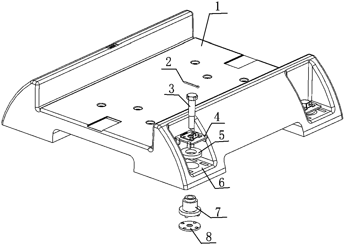 Mounting device for transponder of ballastless track bed