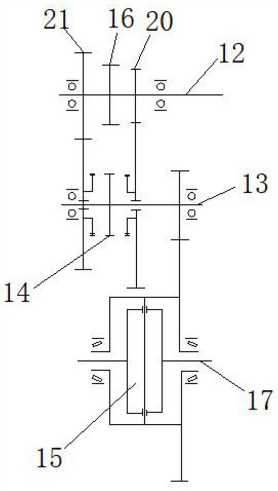 Two-gear reducer with P-gear structure for pure electric vehicle