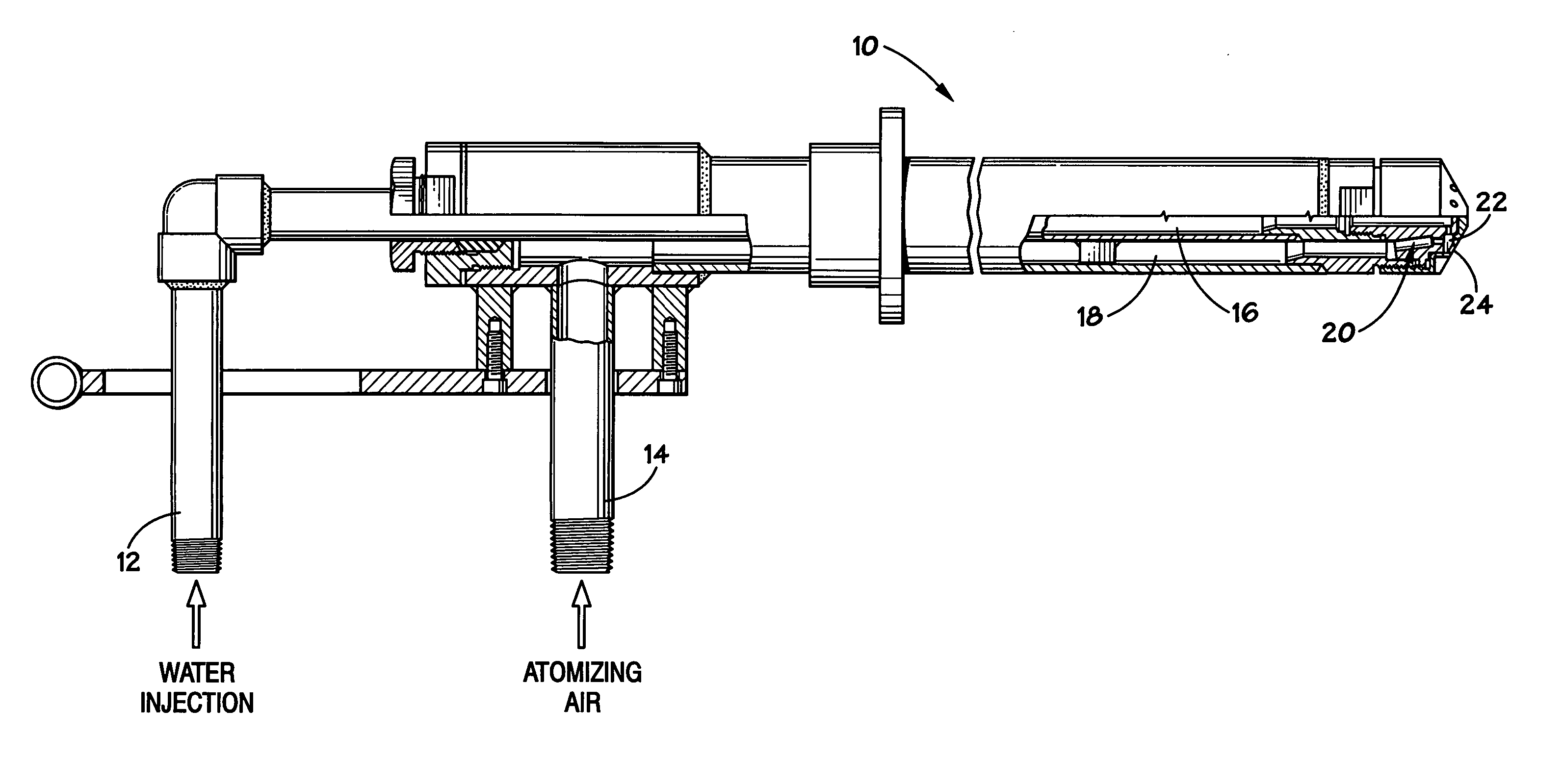 Method of reducing cement kiln NOx emissions by water injection