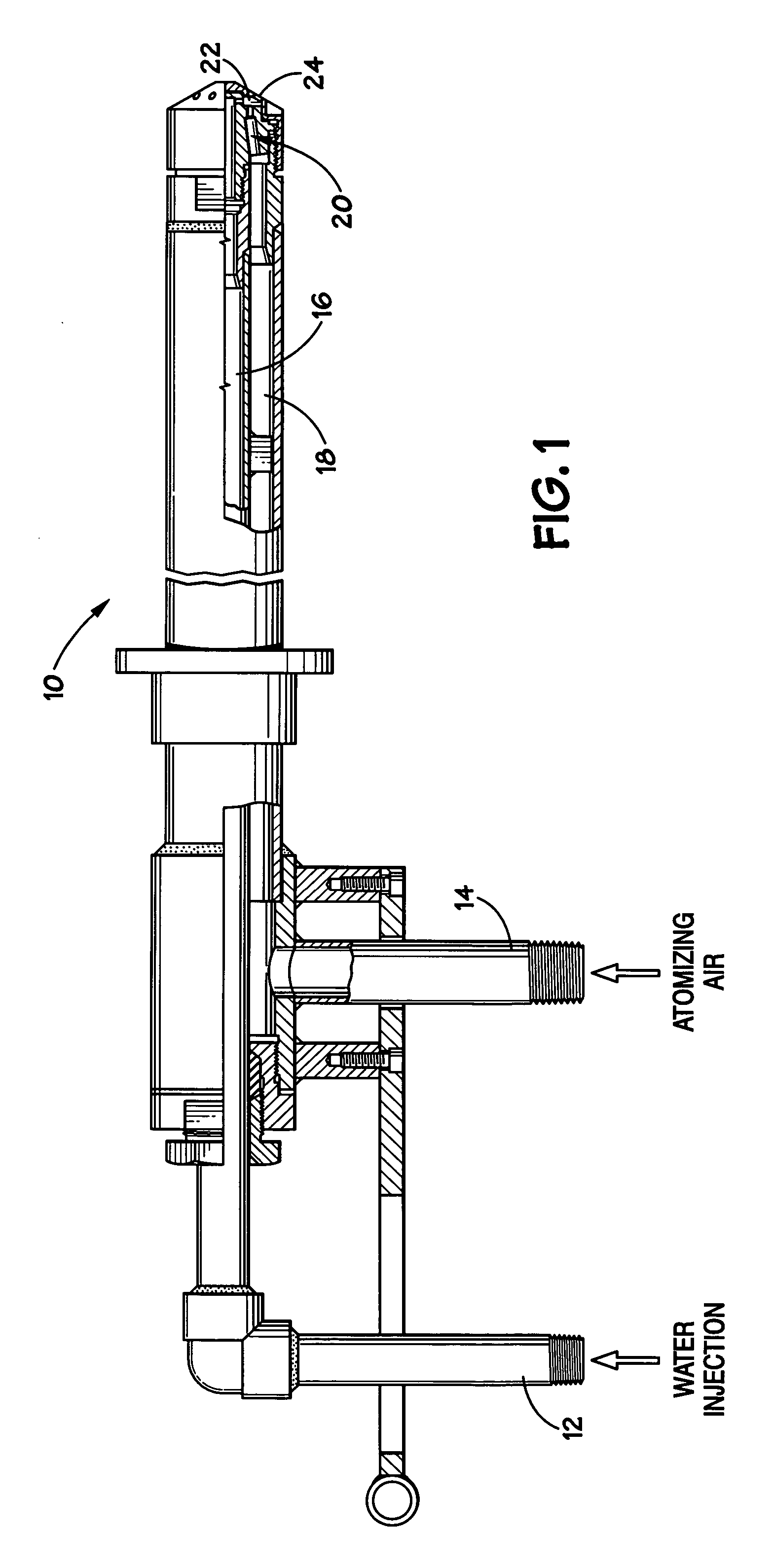 Method of reducing cement kiln NOx emissions by water injection