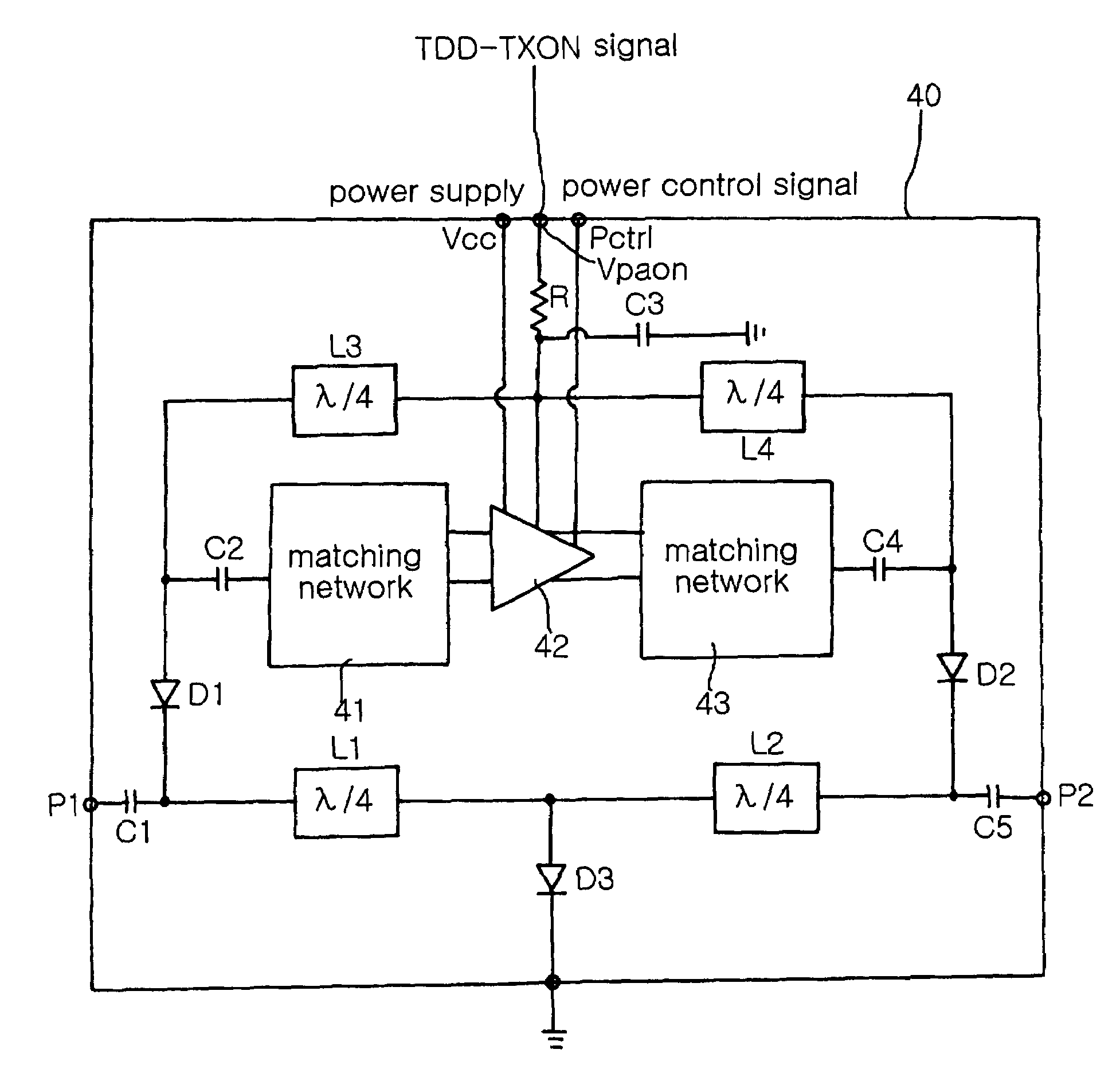 Time-division-duplexing type power amplification module