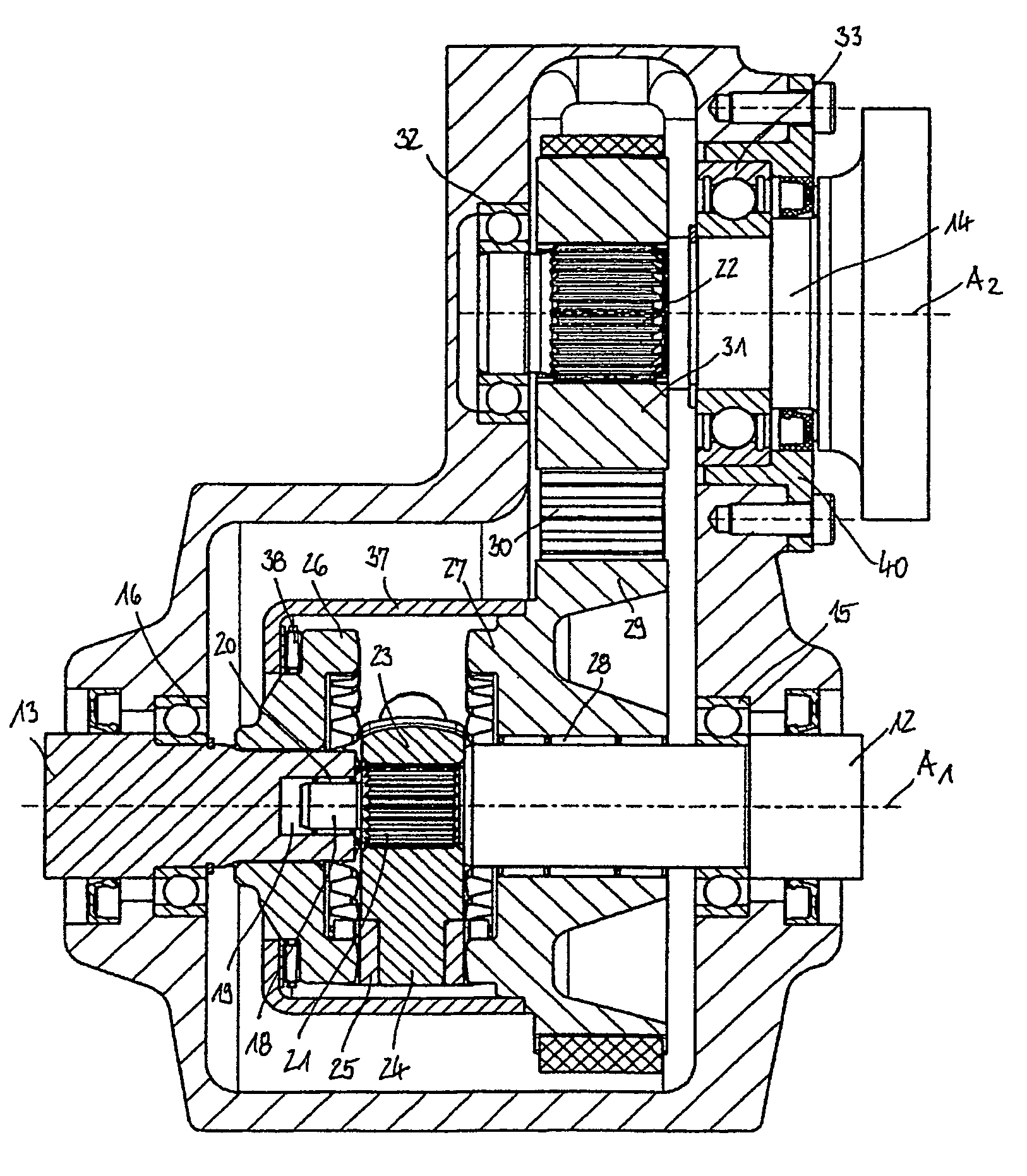 Transfer box with crown teeth