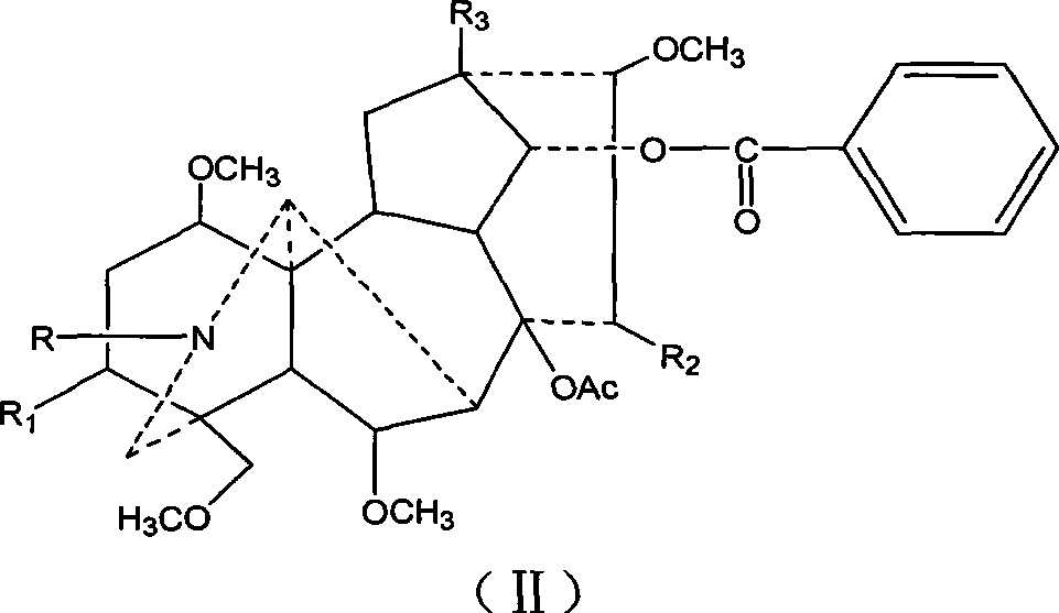 Mesaconitine acylated product nitrous oxide, preparation and use