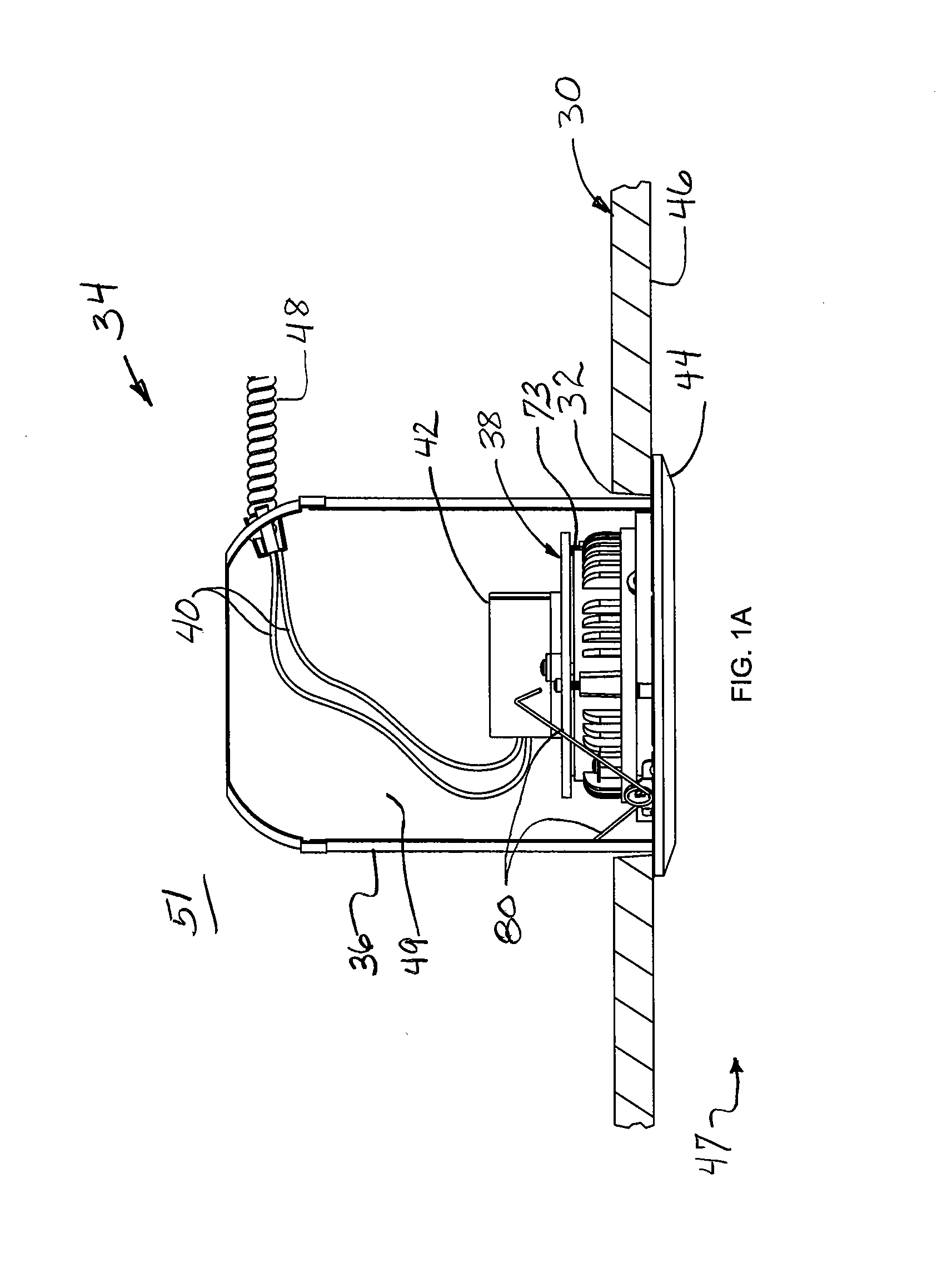 Lighting fixture with recessed baffle trim unit