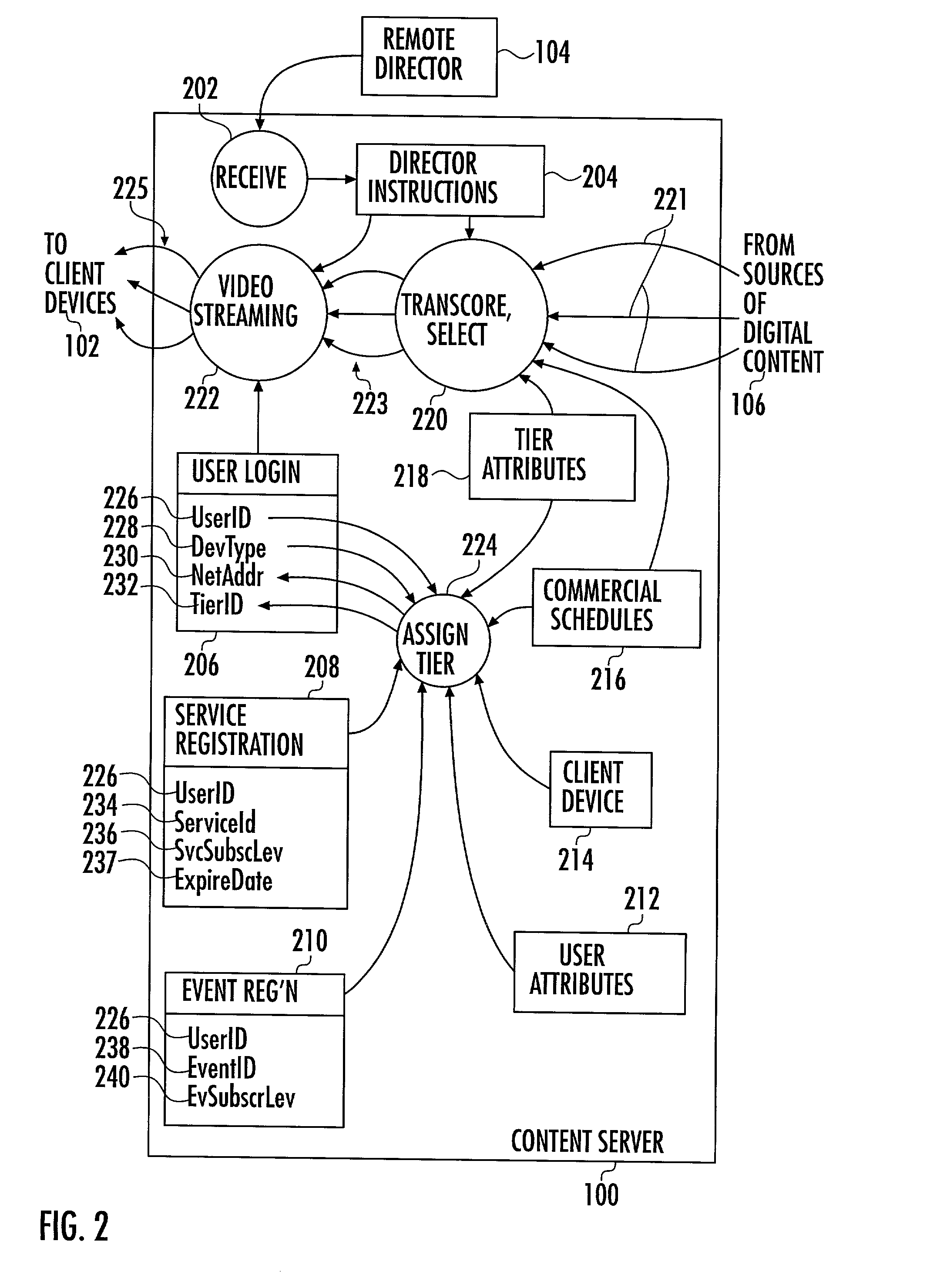 Broadcast user controls for streaming digital content under remote direction