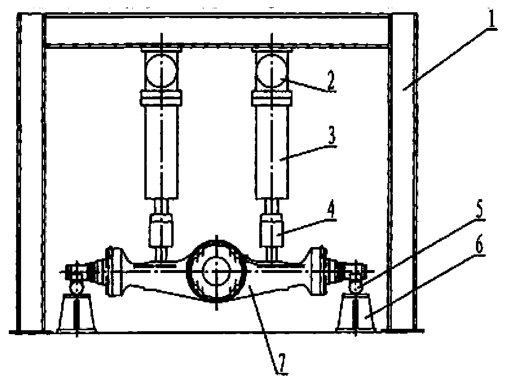 Method and device for fatigue durability test of axle housing assembly simulating road