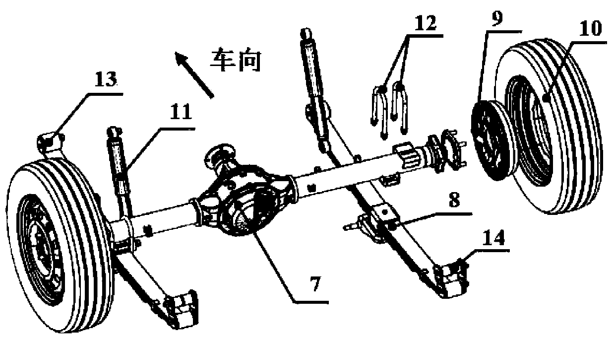 Method and device for fatigue durability test of axle housing assembly simulating road