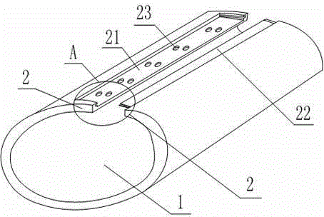 Lapped thermal shrinkage round pipe