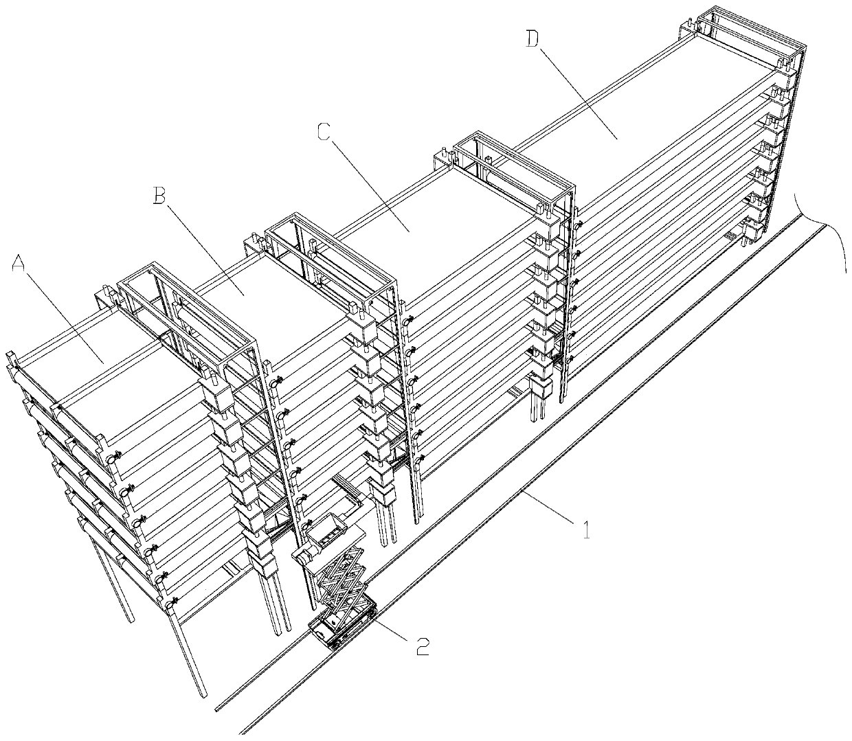 Automatic feeding device for tenebrio molitor breeding, and tenebrio molitor breeding system