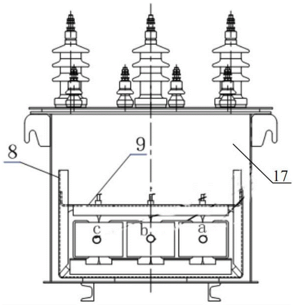 Amorphous alloy oil-immersed transformer oil tank with noise reduction function