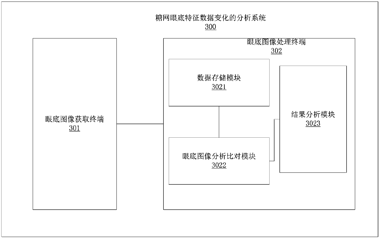 Diabetic retinopathy fundus feature data change analysis method and system and storage equipment