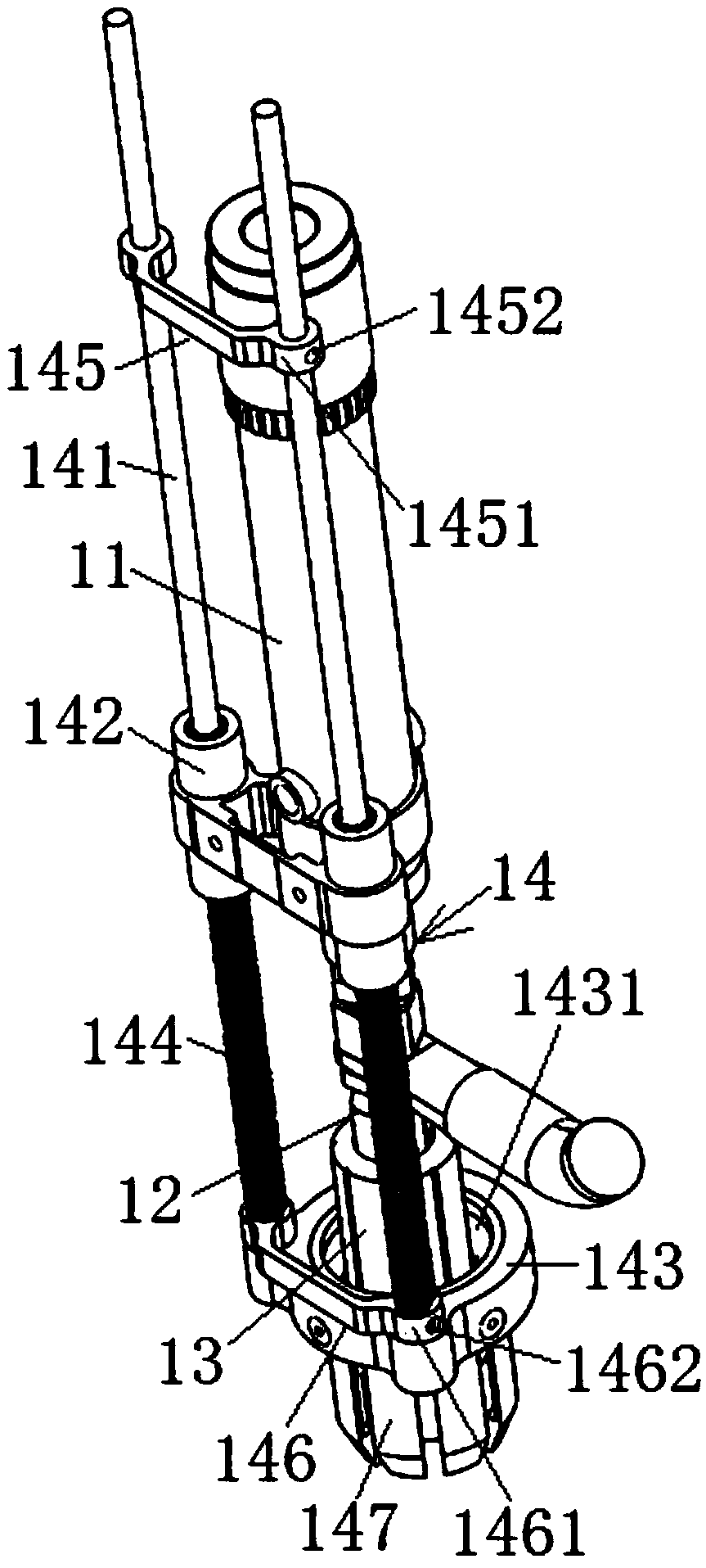 Standing operation stud welding device