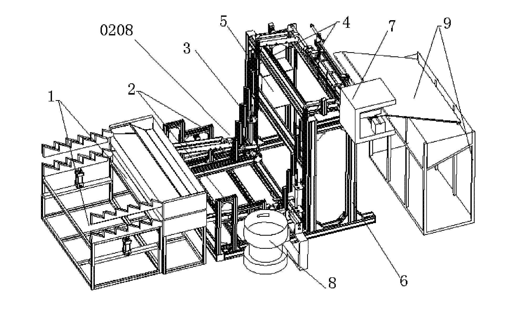 Automatic feeding and discharging device