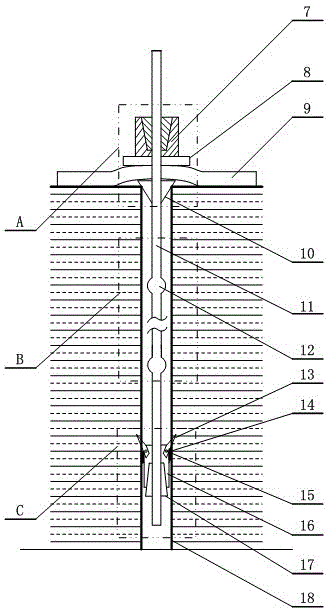 Step-by-step strengthening method by anchoring and forming hole in downward sleeve of cracking medium