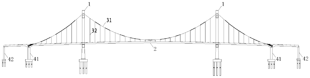 Design and construction method of large-segment hoisting self-anchorage cable suspension bridge with hinges between segments