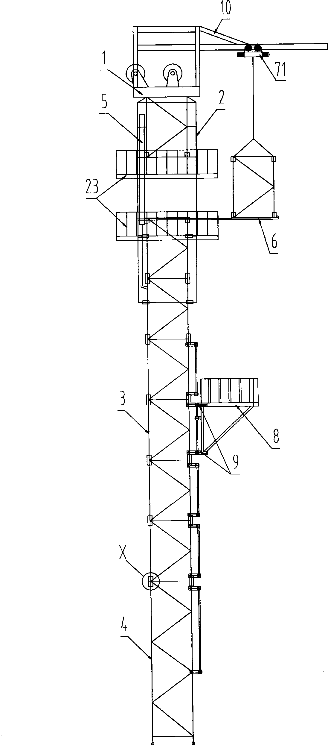 Top butt-joint type oil rig headframe