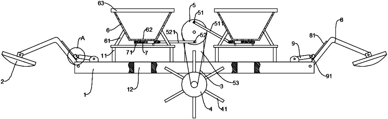 Floating and linkage type fish feed feeding device