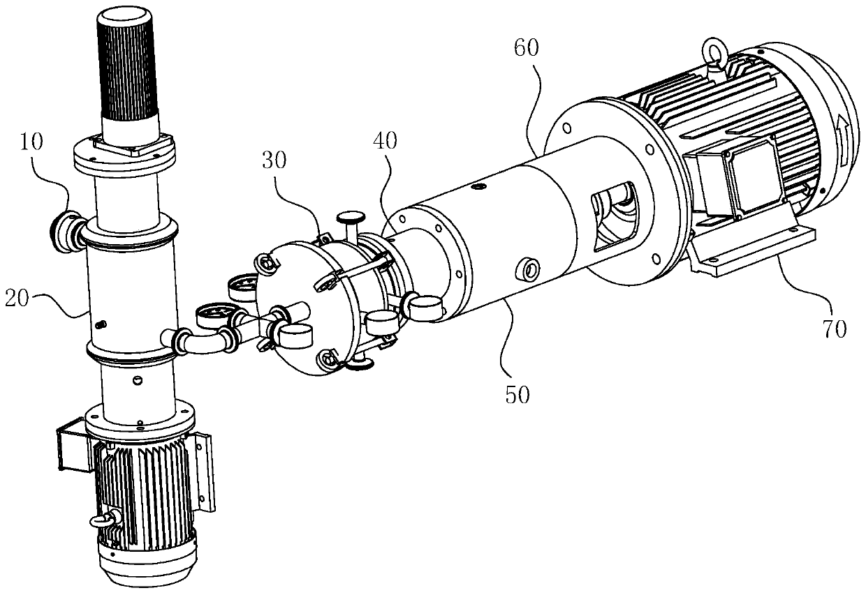 High-viscosity material fine emulsifying belt pre-mixing system